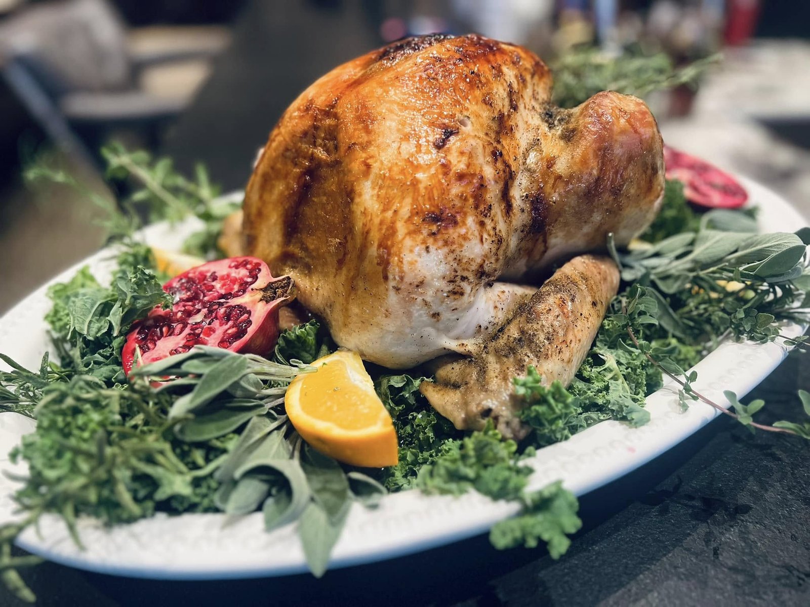Herb-roasted turkey from the ranch kitchen