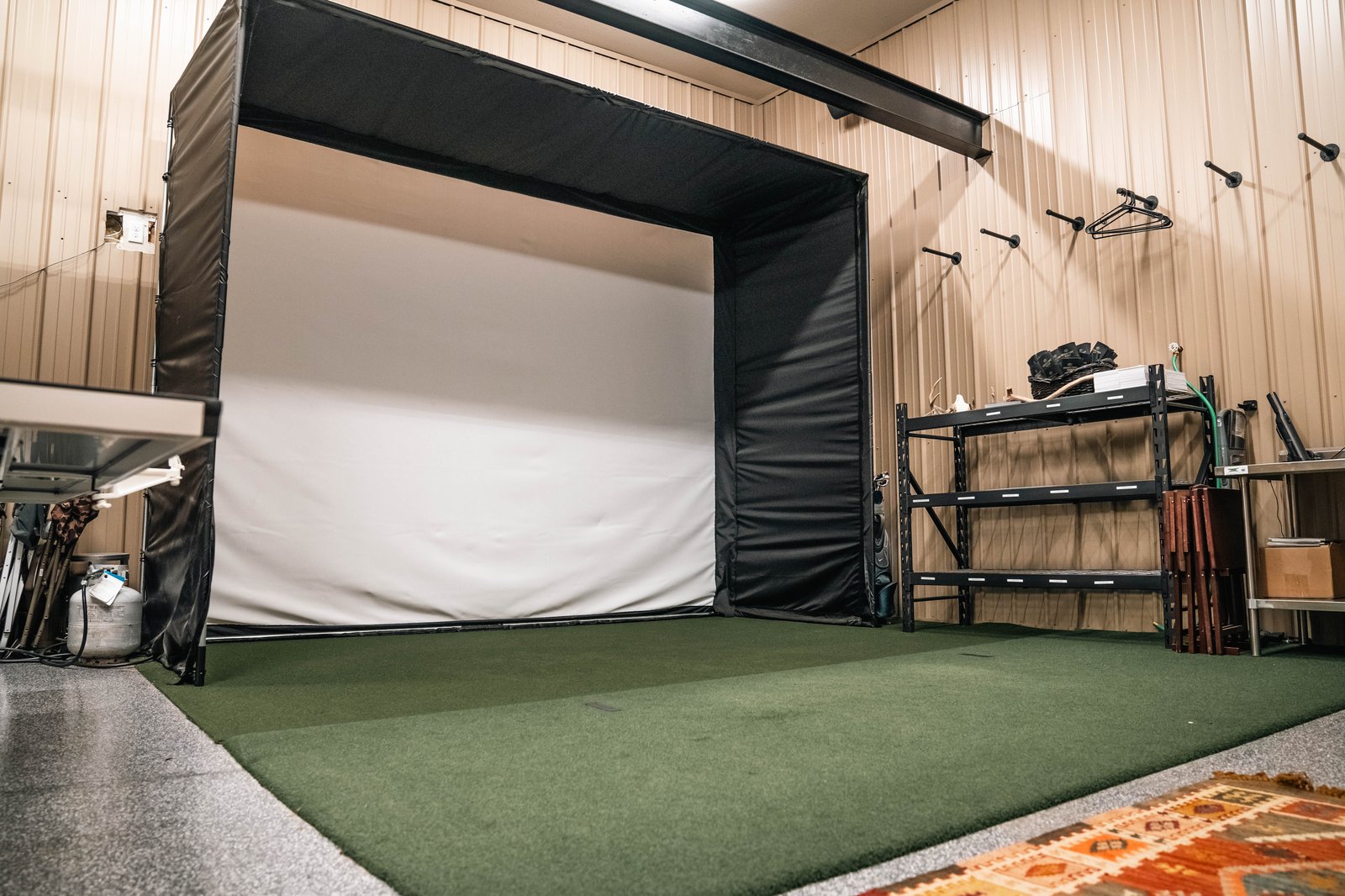 Golf simulator at the lodge