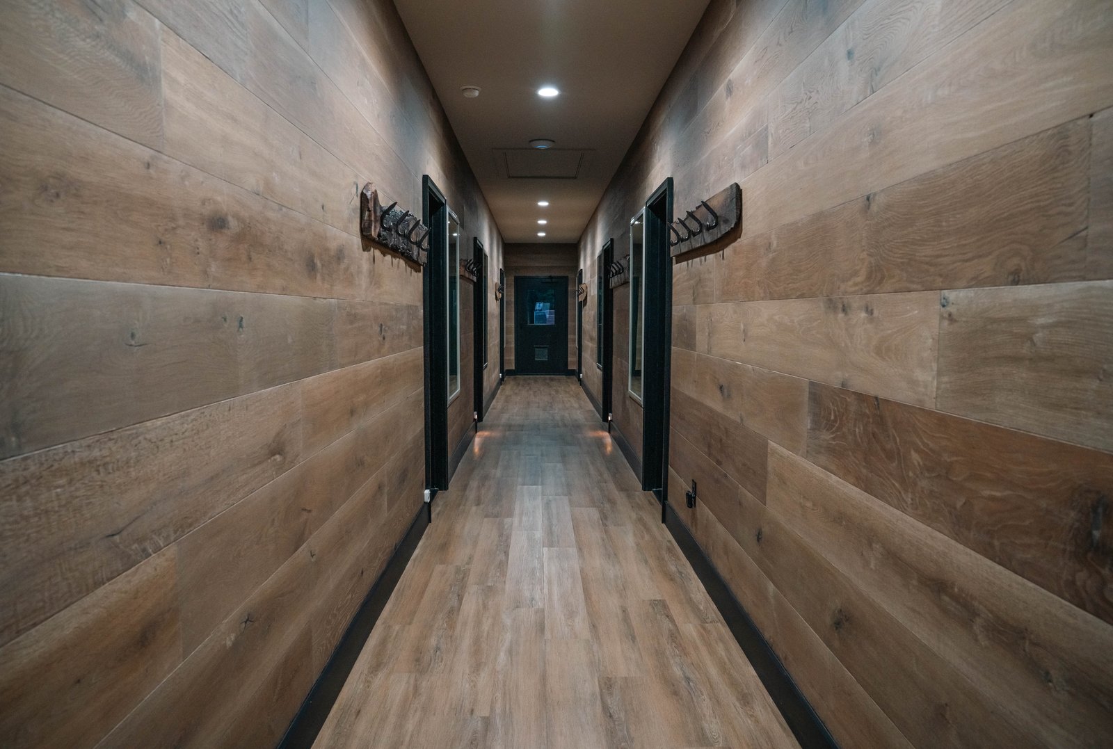 Hallway in the on-site hotel