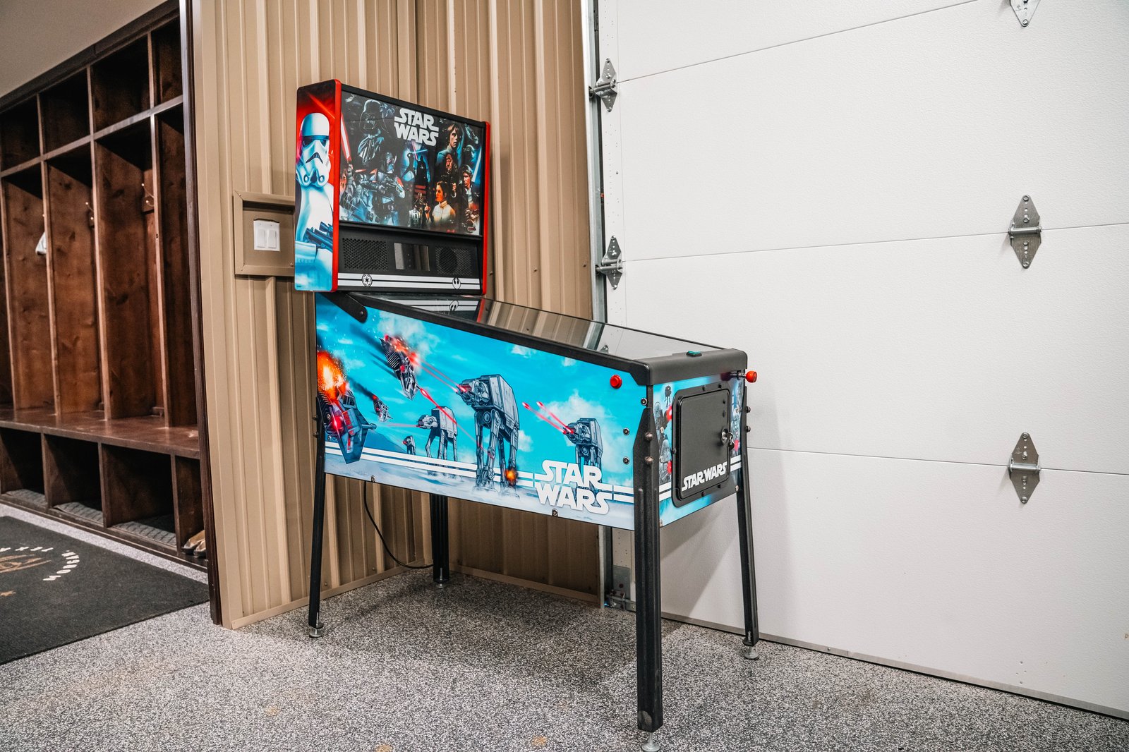 Pinball machine in the game room