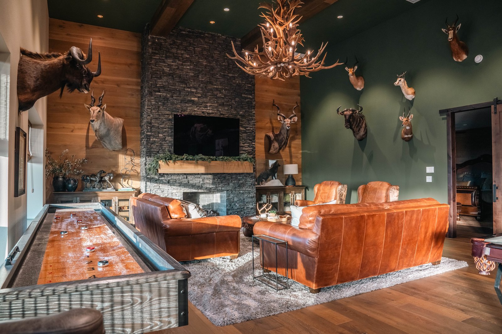 Inside the lodge at Crown Point Ranch